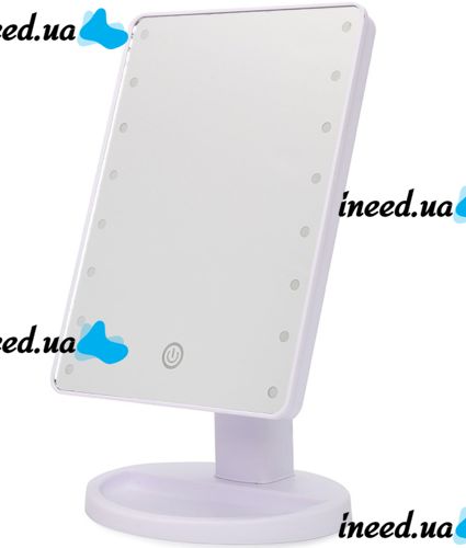 Косметическое сенсорное зеркало для макияжа Magic MakeUp Mirror вращается на 180 настольное зеркало на подставке с подсветкой 22 LED USB Белое