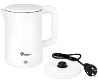 Electric kettle Domotec MS-5028 1.8 liter tabletop disk electric kettle Domotec 1500W with operation indicator and auto unplugging White