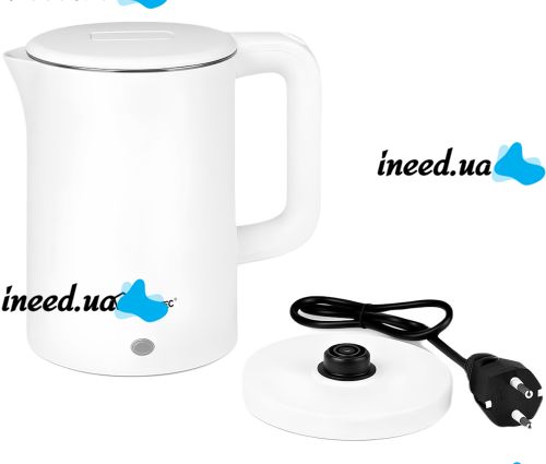 Electric kettle Domotec MS-5028 1.8 liter tabletop disk electric kettle Domotec 1500W with operation indicator and auto unplugging White
