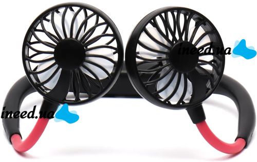 Портативний вентилятор на шию Neck Fan 360° бездротовий шийний спортивний охолоджувач 3 швидкості з акумулятором, LED-підсвічуванням і USB зарядкою