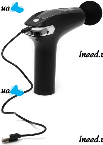 Manual massage gun Fascial Gun Pro HB-005 Black 4 nozzles, wireless percussion vibration massager for the whole body on a battery Black