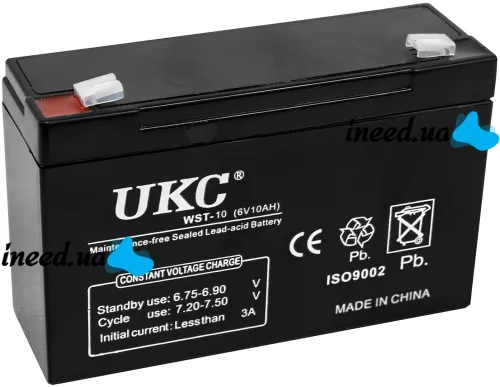 UKC 6V 10Ah WST-10 universal lead-acid battery 6V 10Ah for commercial equipment and toys