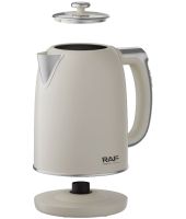Electric kettle RAF R.7306W for 2 liters tabletop disk electric kettle RAF 2000W with temperature support and automatic unplugging White