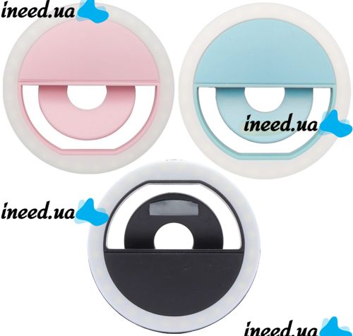LED Selfie Ring Selfie Ring Light XL-191 8.5cm Backlight for Photo Lamp for Android IOS Phone Blue,Pink,Black