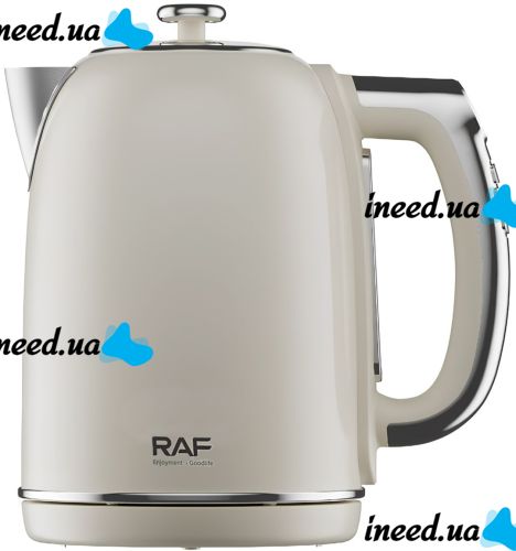 Electric kettle RAF R.7306W for 2 liters tabletop disk electric kettle RAF 2000W with temperature support and automatic unplugging White