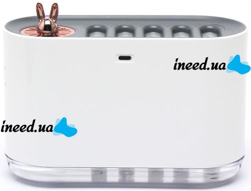 Зволожувач повітря нічник Aroma Humidifier LA-0649 700 мл ультразвуковий настільний очищувач, аромадифузор з RGB LED підсвічуванням USB Білий