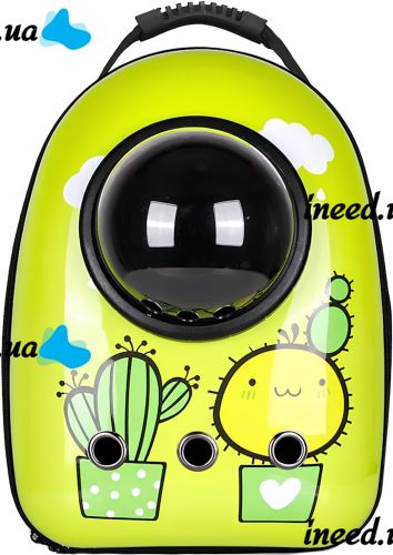 Рюкзак для перенесення тварин CosmoPet Кактус сумка переноска з прозорим віконцем ілюмінатором і сіткою для кішок і котів до 10 кг 32х25х42 см