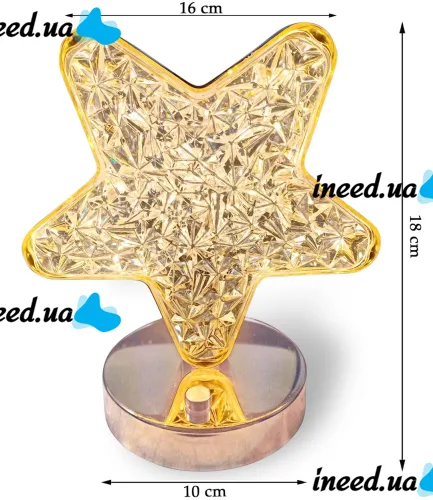 Настольная лампа-ночник Star Table Light PC-8207 сенсорный ночник звезда, светодиодная лампа светильник с кристаллами на акриловой подставке 3 режима