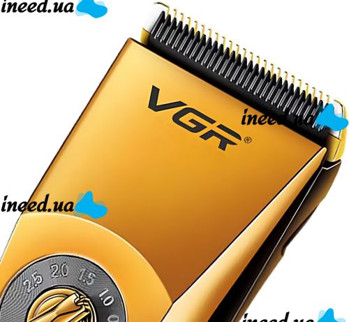Аккумуляторная машинка для стрижки волос VGR V-663 беспроводной триммер со сменными насадками и LED дисплеем для окантовки бороды и усов V663