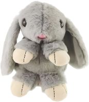 Музичний плюшевий зайчик Repeat Happy Rabbit FJ8888 Grey дитяча м'яка іграшка заєць із підсвічуванням і звуковими ефектами на акумуляторі від USB