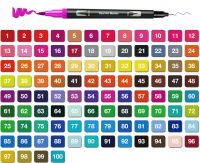 Набір акварельних маркерів-лінерів для малювання Dual Brush 100 шт комплект двосторонніх скетч маркерів кистей на водній основі в пеналі 100 кольорів