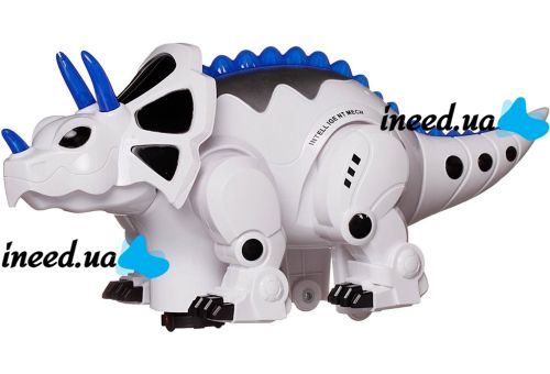 Робот динозавр на радіокеруванні Multifunctional Robot T18B інтерактивна іграшка Трицератопс зі світловими і звуковими ефектами на батарейках