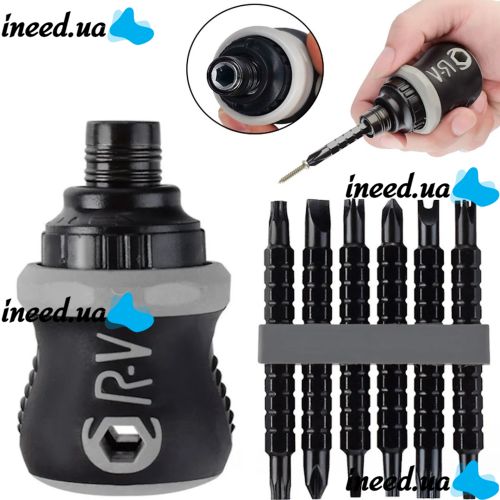 Multifunctional Ratchet Telescopic Mini Screwdriver with Double Head CR-V 13 in 1, Reversible Screwdriver with Ratchet and Magnetic Bits