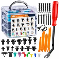 OEM H546 Set of Clips for Auto Trim—725-Piece Set of Removers for Fan Blades, Mounts, Seals, and Clamps in a Plastic Case for Repair and Installation