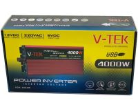 Автомобильный инвертор V-TEK VDK-4000W 12V-220V С LED-экраном и usb разъемом, Авто преобразователь напряжения тока от прикуривателя и аккумулятора