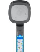 Квадратна насадка високого тиску Water Shower Head RD-3042 4 режими з кнопкою включення для душу, лійка з перемикачем і фільтром Чорна