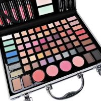 Miss Young GM20250 Cosmetics Gift Set 93 items Makeup eye shadow glosses blush powder and brushes in case Black