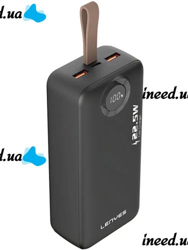 Lenyes PX487D 40000mAh 22.5W Portable Power Bank Charger with LED Display and Cables, External Battery Lightning Type-C Povebank