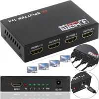 Активный HDMI разветвитель видеосигнала Splitter 1x4 OEM на 4 HDMI порта с поддержкой 4K 2K, Четырехнаправленный сплиттер коммутатор Черный