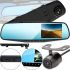 Car DVR Mirror LCD Full HD DVR-138W 4.3" inch with Rear View Camera, Car DVR for 2 Cameras 170 Degree Viewing Angle