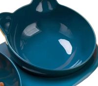 Потрійна годівниця для води з кормом Cat Bowl with Water Dispenser з автоматичною поїлкою 500мл для собак і кішок, поїлка з двома мисками для корму