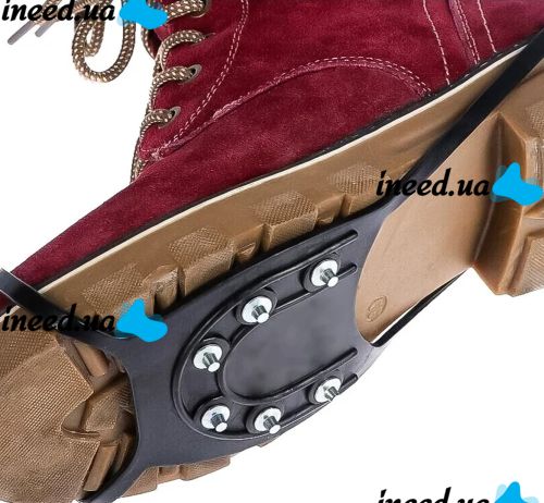 Ice climbers with full metal spikes for shoes size 36-45, rubber overlays for shoes with metal spikes for walking on ice and snow