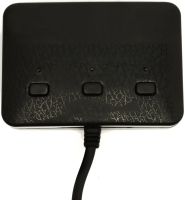 Автомобільний розгалужувач прикурювача Olesson 1636 на 3 гнізда з USB 2А для авто, трійник з кнопкою індикатором і кабелем в машину 12-24V Чорний