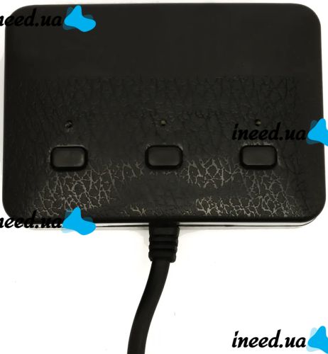 Автомобільний розгалужувач прикурювача Olesson 1636 на 3 гнізда з USB 2А для авто, трійник з кнопкою індикатором і кабелем в машину 12-24V Чорний