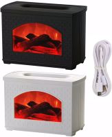 Зволожувач повітря камін з ефектом полум'я Fireplace Humidifier LT-9058 270 мл нічник аромадифузор з імітацією вогню і світлодіодним підсвічуванням USB