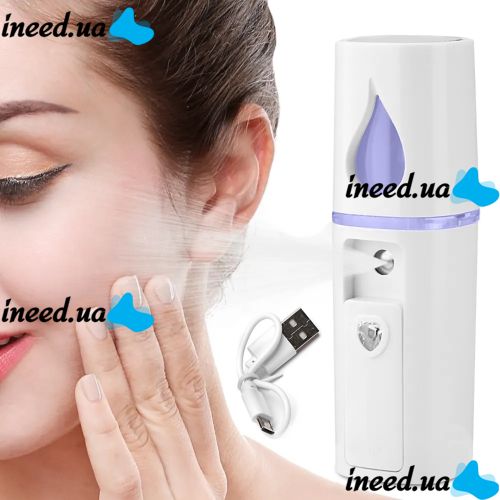 Зволожувач для шкіри обличчя Nano Mist Sprayer RK-L6 портативний Нано-розпилювач з підсвічуванням, спрей розпилювач з резервуаром для води 30 мл USB