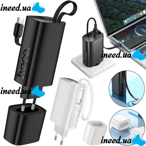 Мережевий зарядний пристрій Hoco J148 PD20W Power Bank 5000 mAh портативний зовнішній акумулятор Type-C повербанк з кабелем і адаптером для зарядки