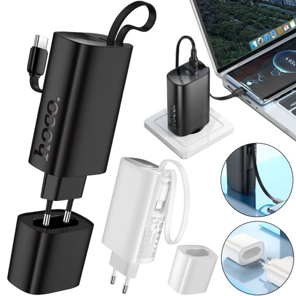 Сетевое зарядное устройство Hoco J148 PD20W Power Bank 5000 mAh портативный внешний аккумулятор Type-C повербанк с кабелем и адаптером для зарядки
