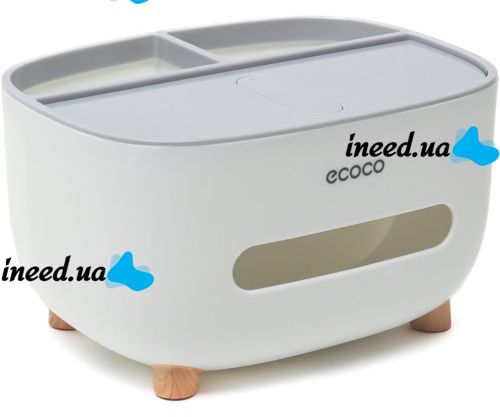 Настільний контейнер для серветок Ecoco E2009 серветниця органайзер для зберігання дрібниць із тримачем, підставкою для телефона Tissue Box AND-117