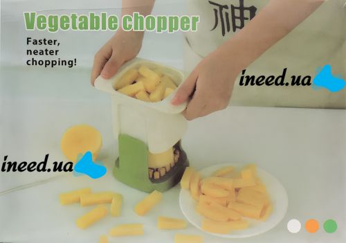 Подрібнювач для овочів Vegetable Chopper 2 в 1 кухонна Ручна овочерізка з двома змінними насадками для нарізки картоплі на скибочки і кубики
