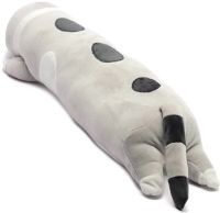 Soft Plush Toy Pillow Cat Baton 50 cm Silver Children's Pillow Cuddle cat, toy Long Antistress cat Baton from 3 years old Gray
