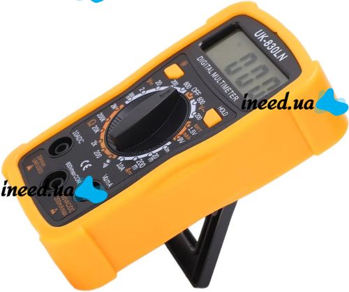 Digital Multimeter Tester Digital UK-830LN DT 830 LNv Universal Handheld Current, Voltage and Resistance Tester with Display DT-830 Yellow