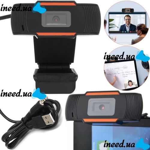 Веб камера з мікрофоном Digital High Webcam JHL 1 640х480 універсальна зовнішня USB веб-камера B1 на прищіпці для ПК комп'ютера і ноутбука Jhl-1 Чорна
