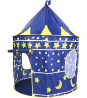 Children's Play Tent Tent Beautiful Cubby house 135X105 cm Folding Game Lock, Prefabricated Teepee for Games with Carrying Bag Blue 