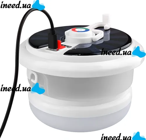 Аккумуляторный фонарь с RGB лентой Camping Light YX-669 подвесная LED лампа на солнечной батарее с гирляндой 10 м и крючком для кемпинга USB YX669
