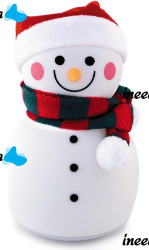 Дитячий настільний нічник Сніговик Snowman силіконовий світлодіодний RGB світильник, бездротова новорічна LED лампа 7 режимів на акумуляторі USB