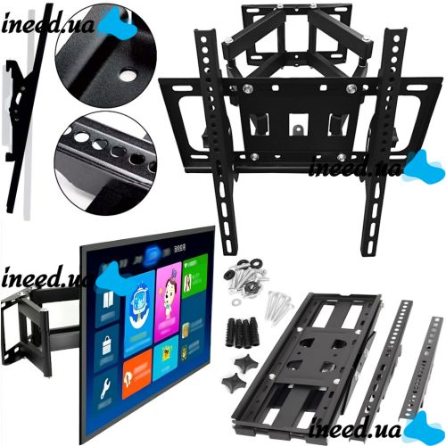 Wall Mounted Swivel Bracket V-STAR CP603 32"-60" Inclined TV Wall Mount, Hanging Plasma Holder 32-60 inches Up to 50kg Black