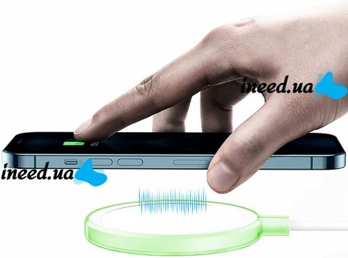 Бездротове зарядний пристрій Magsafe Magnetic універсальна магнітна зарядка магсейф для телефону і навушників IOS Android з виходом Type-C Біла