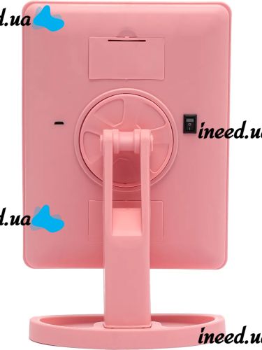 Косметическое сенсорное зеркало для макияжа Magic MakeUp Mirror вращается на 180 настольное зеркало на подставке с подсветкой 22 LED USB Розовое