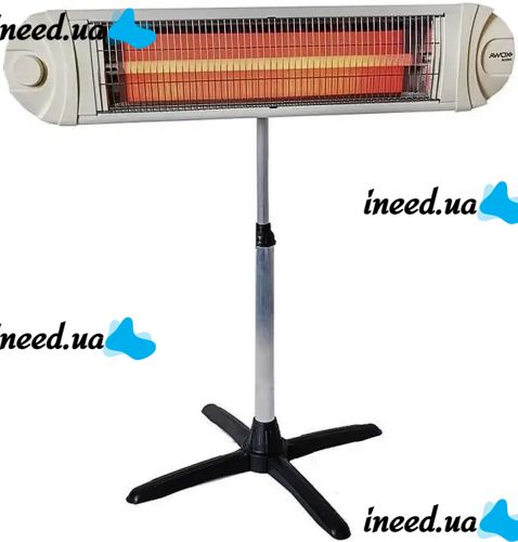 Awox Ecotec 2500W Infrared Electric Heater Quartz Floor Electric Heater, Wall Mounted UFO with Telescopic Leg for Home