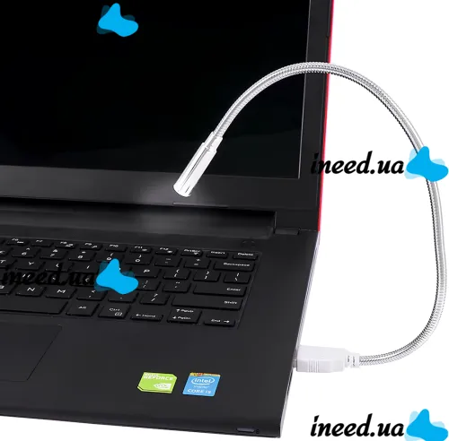 Гнучка лампа USB LED Light 35 см для підсвічування клавіатури ноутбука , портативне металеве підсвічування на гнучкій ніжці для повербанка