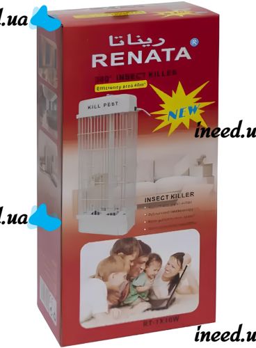 Москітна лампа Renata Electric Insect Killer RT - 1x10w електрична приманка пастка для мух і комарів, УФ Знищувач комах з підсвічуванням