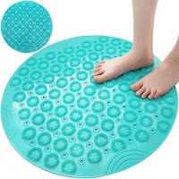 Нековзний килимок для душу Massage Foot Rad 35 см, силіконовий, масажний килимок-щітка для стоп, круглий, гумовий килимок для ванни на присосках