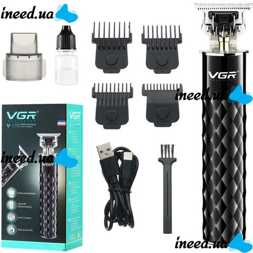 Wireless Hair Clipper VGR V-170 Professional Rechargeable Beard Trimming Trimmer with Nozzles and Ceramic Blade 5W 