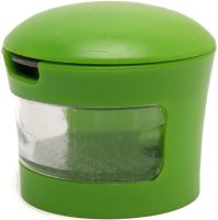 Ручний прес подрібнювач часнику Garlic Chopper кухонна чеснокодавка для дрібних продуктів, часничниця зі знімним контейнером і насадками Зелена