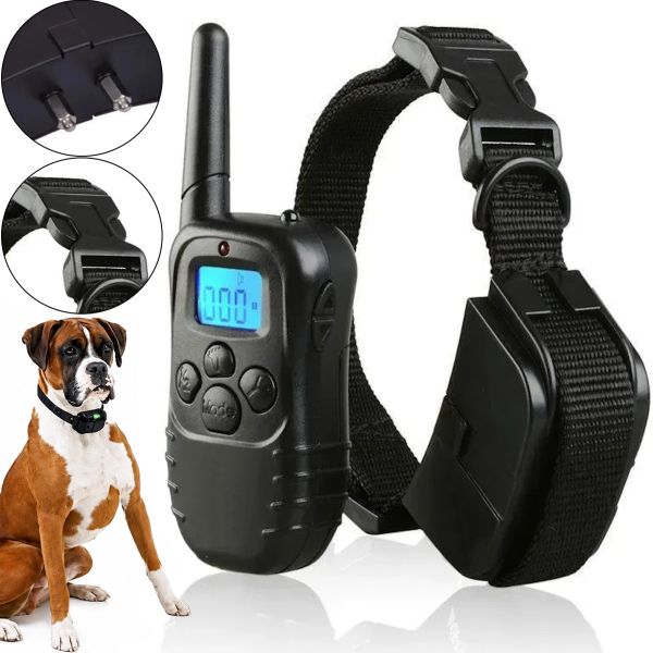 Remote Pet Dog Training Collar with LCD Display, Battery-Powered Electronic Training Collar